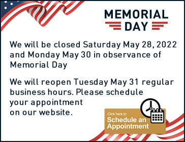 Memorial Day Shedule Appointment