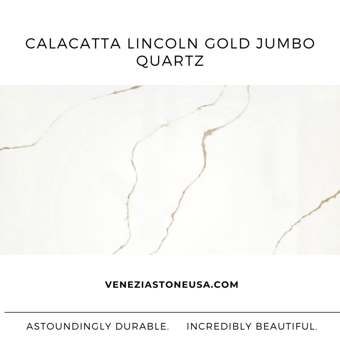 Calacatta Lincoln Gold Jumbo Quartz